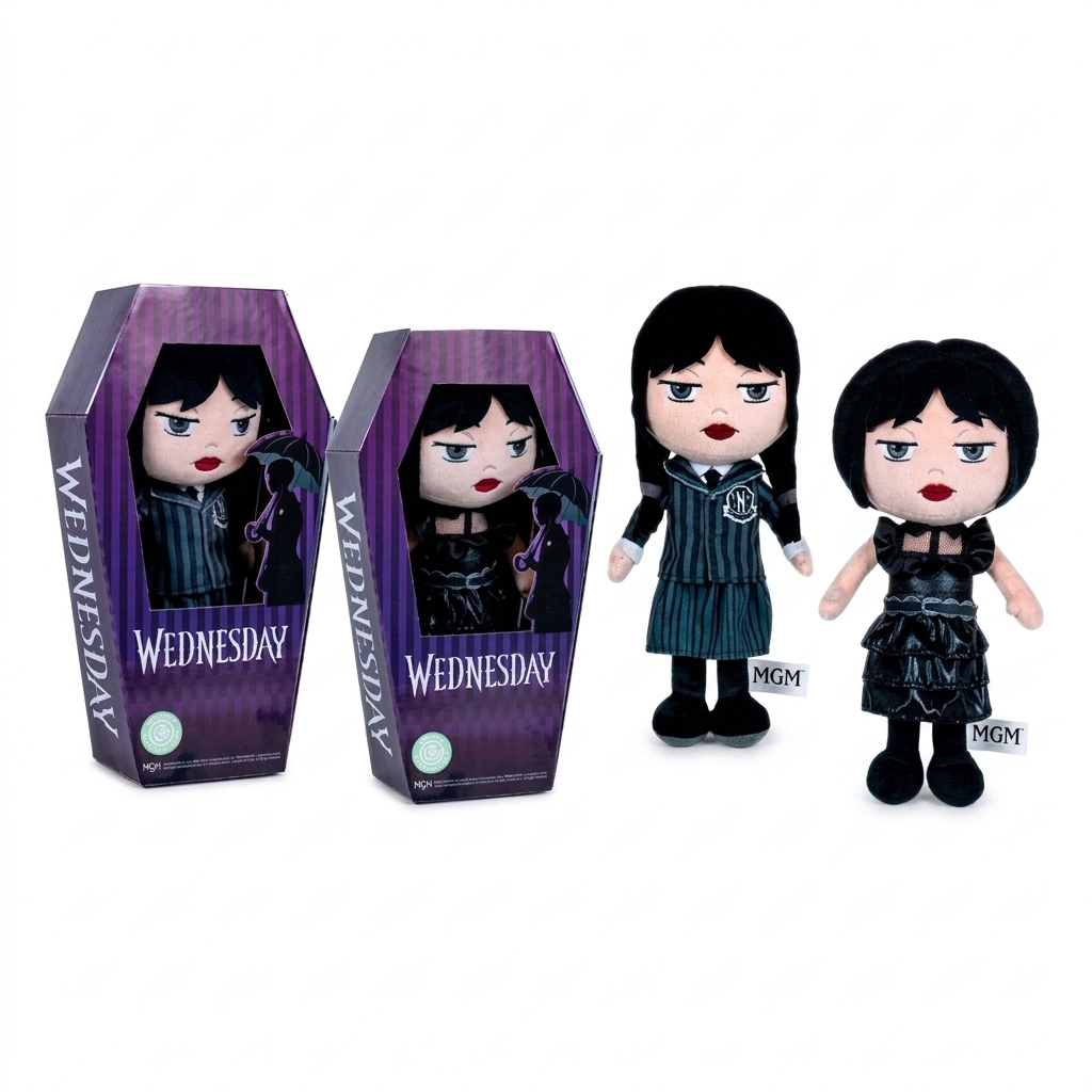 Muñeca de trapo Wednesday en caja con ventana - Pack de 2 - 32 cm