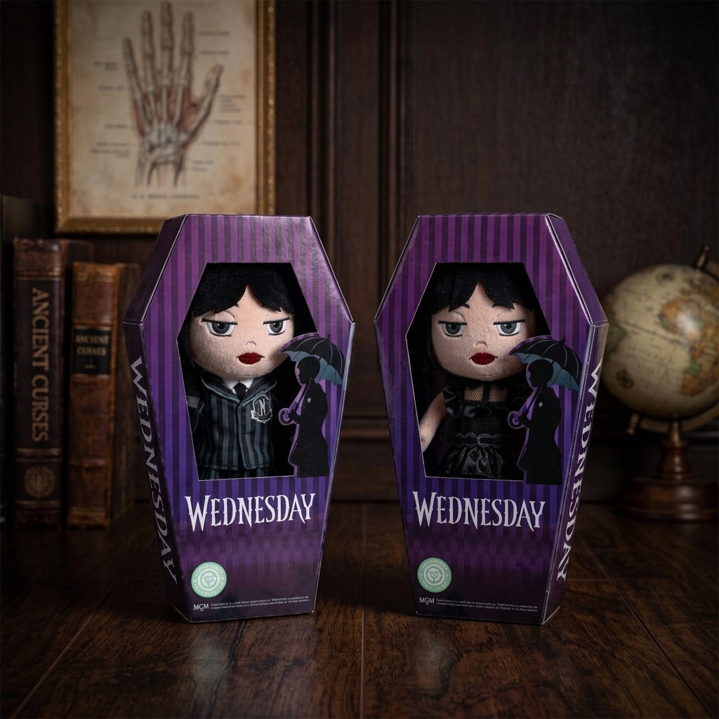 Muñeca de trapo Wednesday en caja con ventana - Pack de 2 - 32 cm - Imagen 2